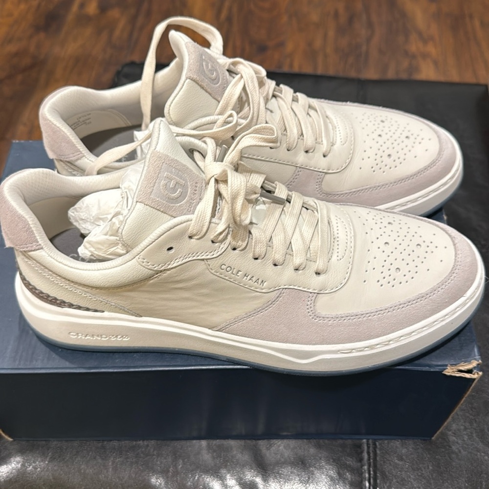 Cole Haan Gray and Blue Retro Sneakers with Chunky Silhouette